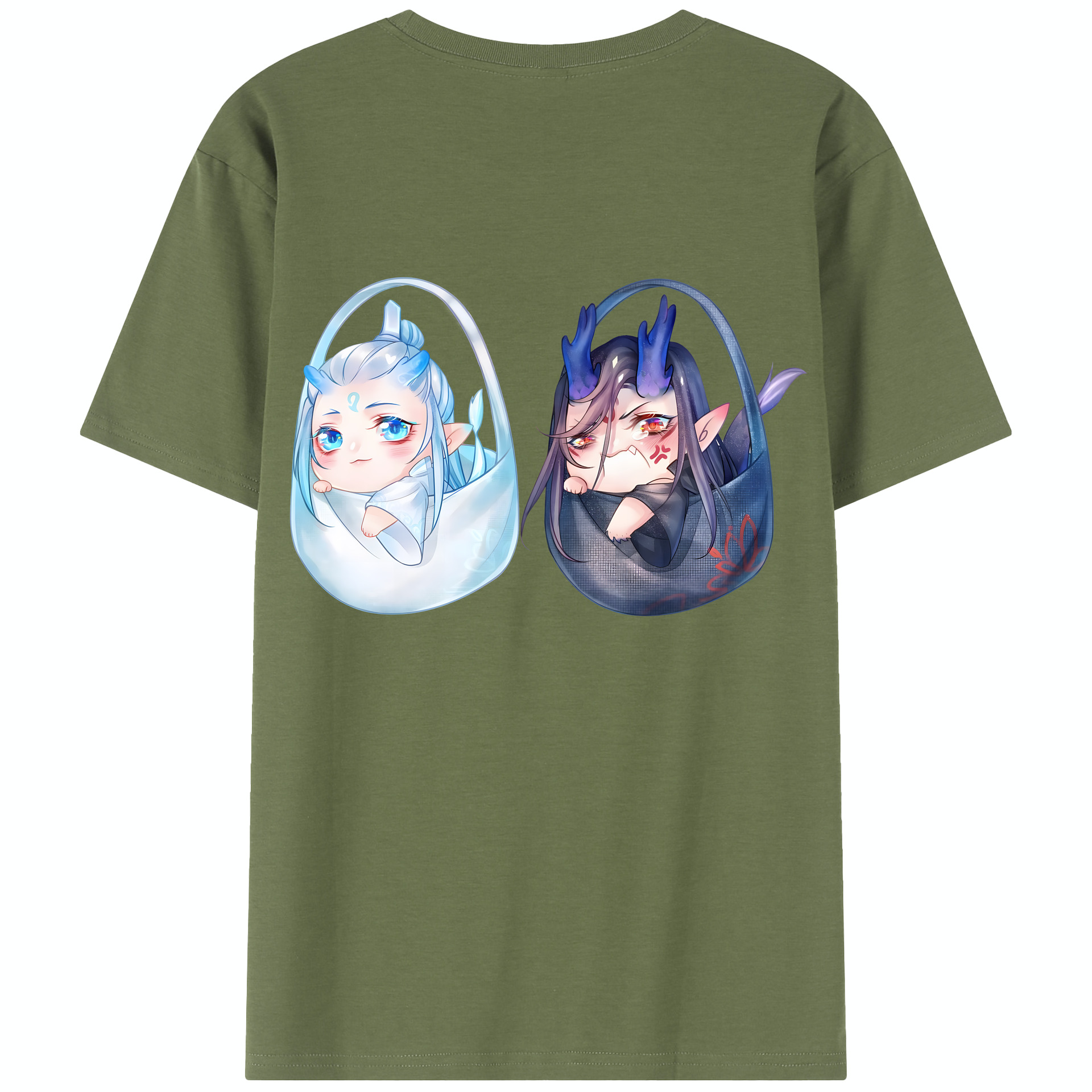 （画像用） Ne Zha 2 ナタ 魔童の大暴れ 綿100％半袖Tシャツ（背面プリント）